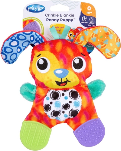 Crinkle Blankie Penny Puppy- rammelaar - Speelgoed Baby -knuffeldoekje - Baby Speelgoed - Educatief baby speelgoed- bijtring