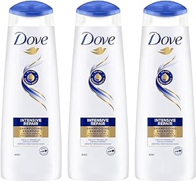 Dove Ultra Care Intensive Repair Shampoo, voorkomt tot wel 98% van de dagelijkse haarbeschadiging voor beschadigd haar, 3 x 250 ml
