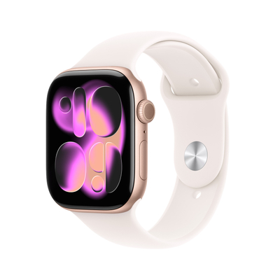 Apple Watch Series 11&nbsp;GPS&nbsp;- 46mm&nbsp;Aluminium Case - Light Blush Sport Band S/M Smartwatch Rose Gold