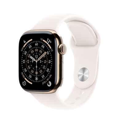 Apple Watch Series 11&nbsp;GPS + Cellular - 42mm&nbsp;Titanium Case - Light Blush Sport Band S/M Smartwatch Gold