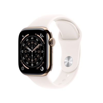 Apple Watch Series 11&nbsp;GPS + Cellular - 46mm&nbsp;Titanium Case - Light Blush Sport Band M/L Smartwatch Gold