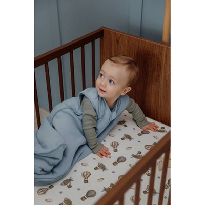 Meyco gevoerde pre-washed hydrofiele winter baby slaapzak jeans blue