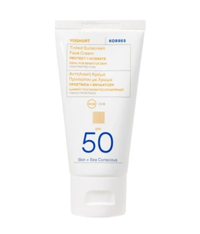 KORRES YOGHURT getinte zonnecrème voor het gezicht SPF50 Zonnecrème 50 ml