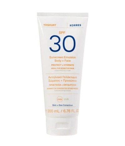 KORRES Yoghurt Sonnenschutz-Emulsion für Körper & Gesicht SPF30 Zonnemelk 200 ml