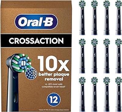Oral-B CrossAction Black  opzetborstels - 12 stuks