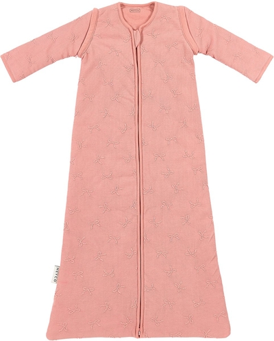 Meyco Baby Studio Collection Bow Baby Slaapzak Met Afritsbare Mouwen - Rose - 90cm - 2.5 TOG