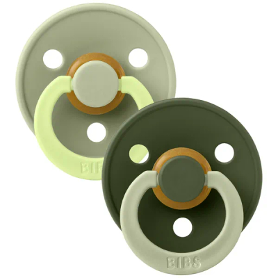 BiBs Studio Fusion Fopspeen - Rond - 2 Stuks - 6-18 Mnd - Sage/Hunter Green