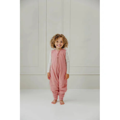 Meyco gevoerde winter slaapoverall jumper Bow roze Babyslaapzak All over print 104