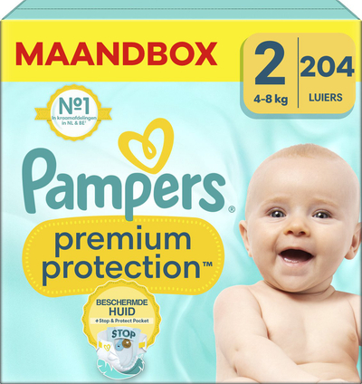 Pampers Premium Protection  luiers maat 2 - 204 stuks
