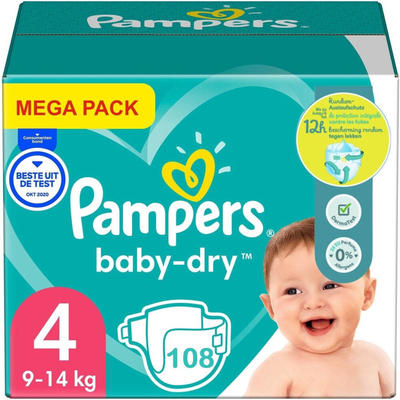 Pampers Baby Dry  luiers maat 4 plus - 108 stuks