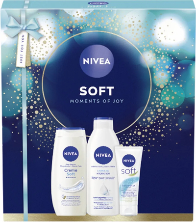 NIVEA Soft Moments of Joy Geschenkset - Sinterklaas en Kerstcadeau Giftset met Douchegel , Body lotion en Handcrème - Kado