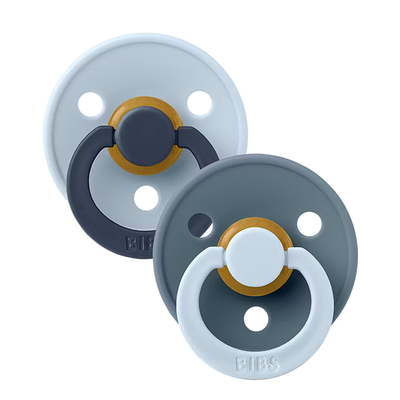BiBs Studio Fusion Fopspeen - Rond - 2 Stuks - 6-18 Mnd - Baby Blue/Petrol