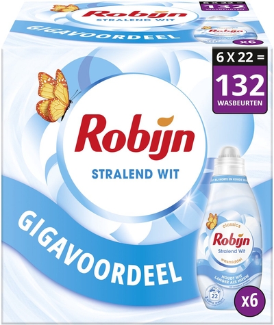 Robijn Stralend Wit Vloeibaar wasmiddel witte was - 132 wasbeurten