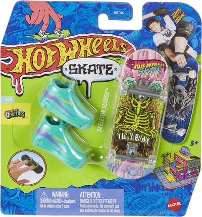 Hot Wheels Skate SKELETON SLUDGE, Vingerskateboard, 5 jaar