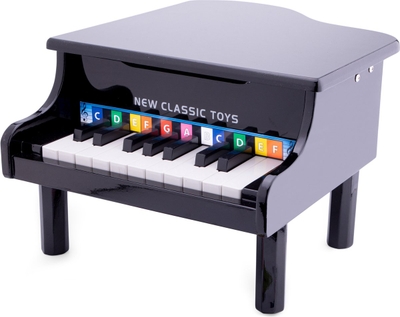 New Classic Toys® Houten Speelgoed Piano / Vleugel - Speelgoedinstrument - Zwart - Inclusief Muziekboekje en Toonlader - Vanaf 3 jaar - Speelpiano voor Kinderen