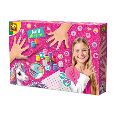 SES Creative 14729 Eenhoorn Nagel Ontwerper - Knutselset voor Kinderen vanaf 6 Jaar - Inclusief nagellak en glitterstenen - Perfect voor creatieve nagelontwerpen