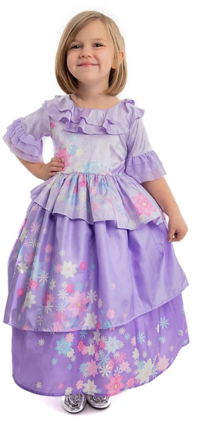 Little Adventures - Flower Princess Jurk – Maat 98-104 - Comfortabel, Wasbaar & Glittervrij – Lila Verkleedjurk Voor Kinderen