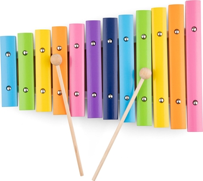 New Classic Toys® Houten Xylofoon Speelgoed - Kleurrijk Speelgoedinstrument met Muziekboekje en 2 Stokjes - Stimuleert Muzikale Ontwikkeling - Vanaf 24 Maanden