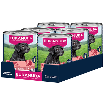Eukanuba Senior Rijk aan rundvlees met pompoen - Voordeelpakket: 48 x 400 g - natvoer honden