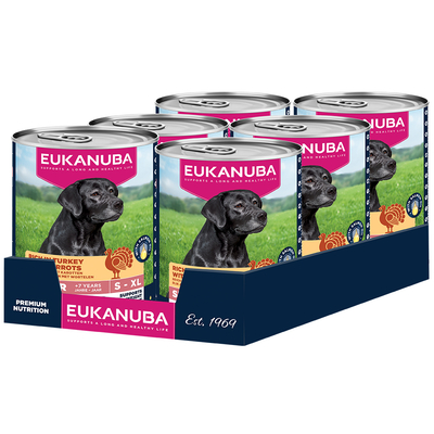 Eukanuba Senior Rijk aan Kalkoen met Wortelen - Dubbelpak: 12 x 400 g - natvoer honden