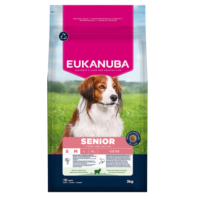 2 x 3 kg Eukanuba Premium Nutrition Senior Klein & Middelgroot Ras Lam & Rijst Droogvoer voor honden - hondenbrokken
