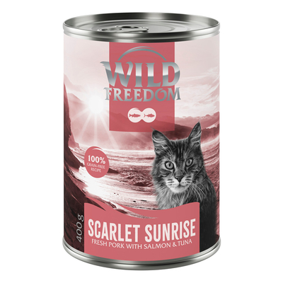6x400g Wild Freedom Red Meat Scarlet Sunrise Varkensvlees. zalm Tonijn natvoer voor katten - natvoer katten