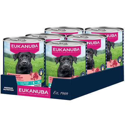 Eukanuba Adult Rijk aan Rundvlees met Pompoen - Voordeelpakket: 48 x 400 g - natvoer honden
