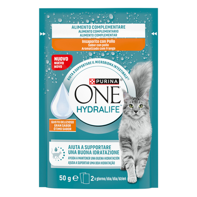 PURINA ONE Hydralife Kat Vloeibaar 12 x 50 g - met Kipsmaak - natvoer katten