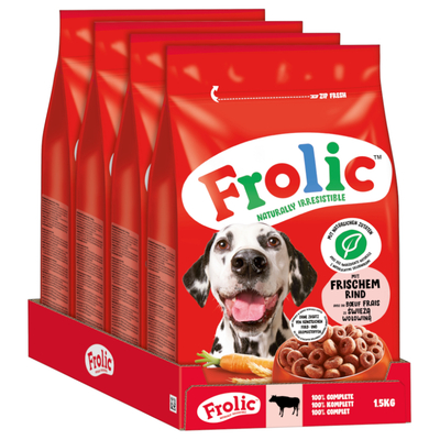 Frolic Complete Rund. Worteltjes en Granen Hondenvoer - 6 kg (4 x 1.5 kg) - hondenbrokken