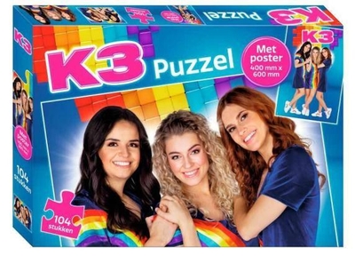 Studio 100 - K3 K3 Regenboog puzzel 104st + poster