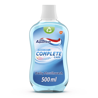 2x Aquafresh Mondwater Complete Care Fresh Mint 500 ml