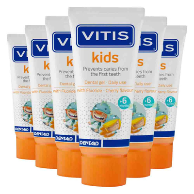 6x Vitis Tandpasta Kids 6m+ 50 ml