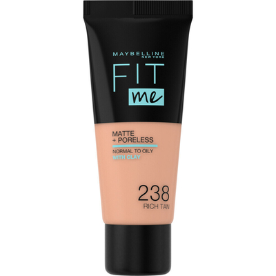 2x Maybelline Fit Me Matte + Poreless Foundation 238 Rich Tan