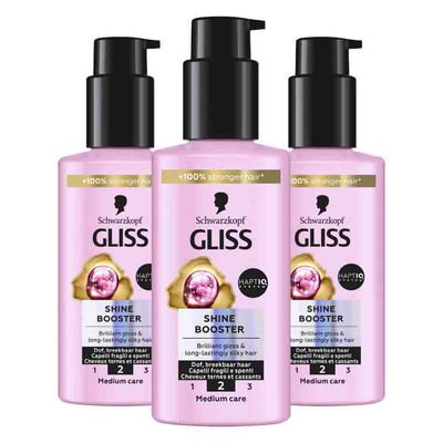 3x Gliss Leave-In Conditioner Shine Booster 100 ml