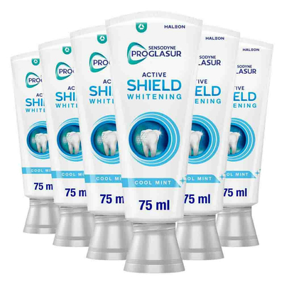 6x Sensodyne Tandpasta ProGlasur Active Shield Whitening 75 ml