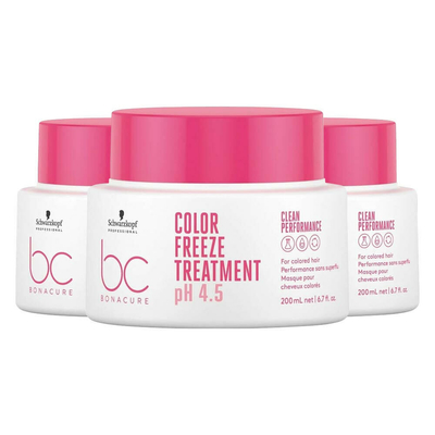 3x Schwarzkopf Professional Bonacure Color Freeze Haarmasker 200 ml