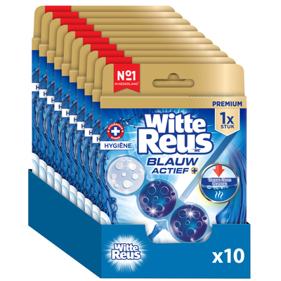 10 stuks Witte Reus Toiletblok Blauw Actief Hygiene