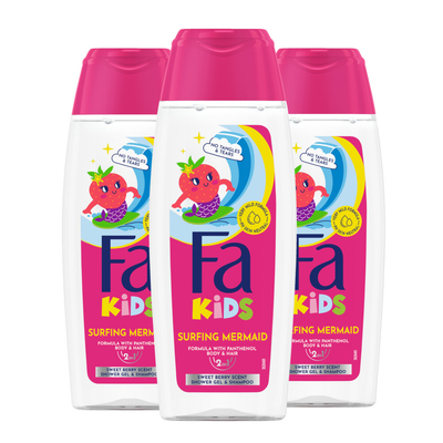 3x Fa Douchegel&Shampoo Kids Surfing Mermaid 250 ml
