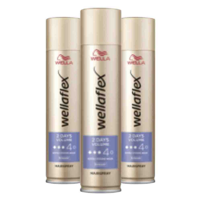 3x Wella Flex Haarspray 2 Days Volume Extra Strong 250 ml