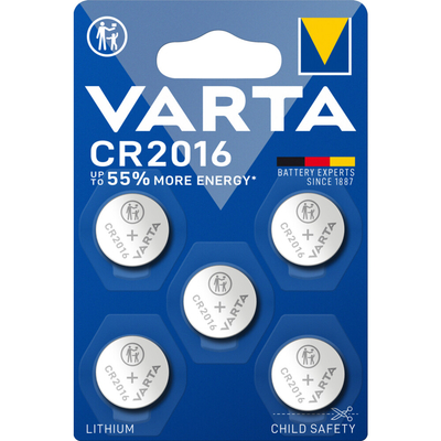 Varta LITHIUM Coin Batterijen CR2016 Blister 5 stuks