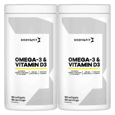 2x Body&Fit Omega-3 + Vitamine D3 180 capsules