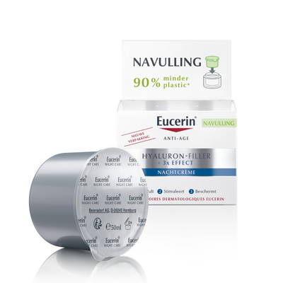 3x Eucerin Hyaluron-Filler + 3x Effect Nachtcrème Navulling 50 ml