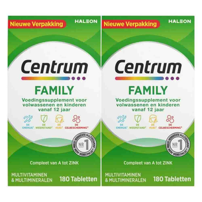 2x Centrum Family Multivitaminen 180 tabletten
