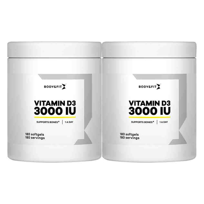 2x Body&Fit Vitamine D3 - 3000 IU 180 capsules