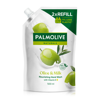 12x Palmolive Handzeep Navulling Doypack Naturals Olijf Melk 500 ml