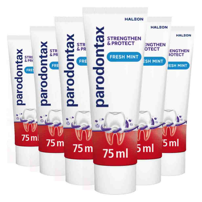 6x Parodontax Strenghten&Protect Tandpasta Fresh Mint 75 ml