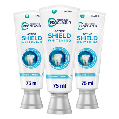 3x Sensodyne Tandpasta ProGlasur Active Shield Whitening 75 ml