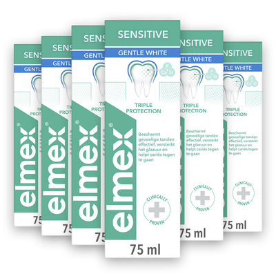 6x Elmex Tandpasta Sensitive Gentle White 75 ml