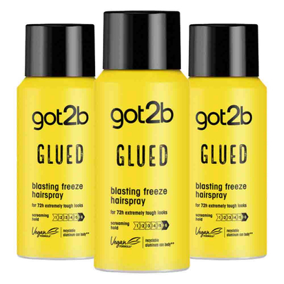 3x Got2b Glued Haarspray Mini 100 ml