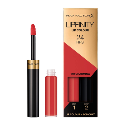 2x Max Factor Lipfinity Liquid Lipstick 140 Charming 2,3 ml